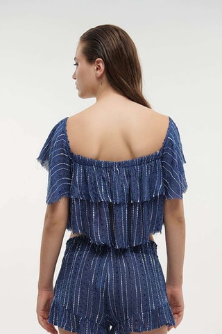 Crop top - Bianco e blu