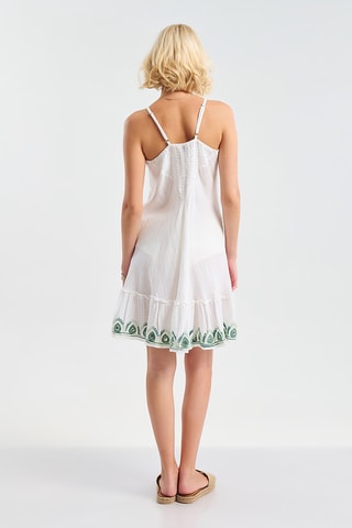 Abito a trapezio - Bianco e verde
