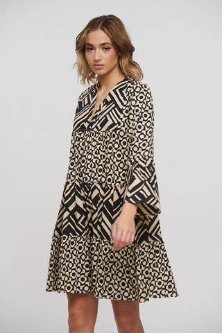 Abito a trapezio - Nero e beige