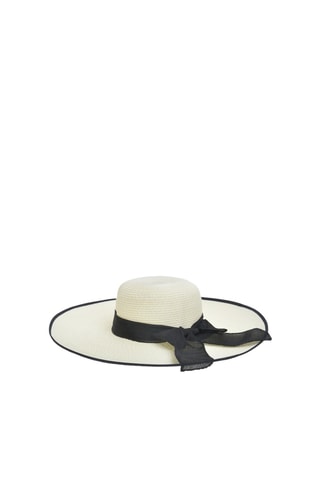 Cappello pamela in paglia - Nero e bianco