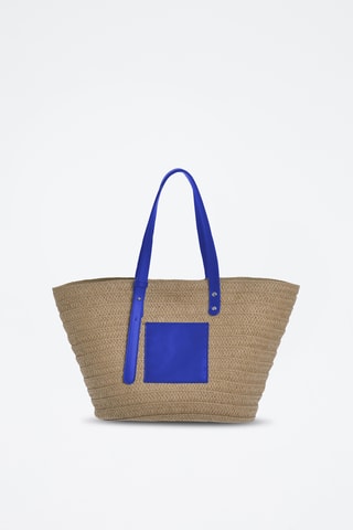 Shopping bag in paglia - Blu