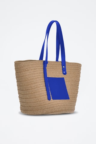 Shopping bag in paglia - Blu