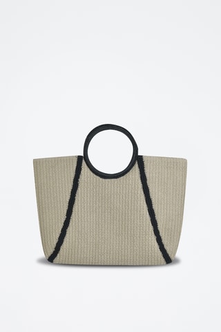 Borsa a mano in paglia - Nero