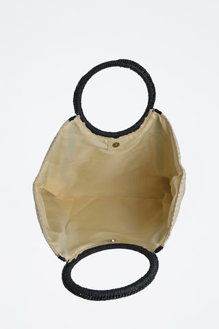 Borsa a mano in paglia - Nero