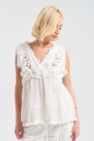 Top - Bianco e beige