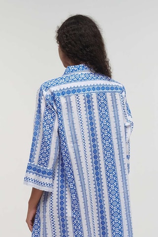 Abito a camicia - Bianco e blu