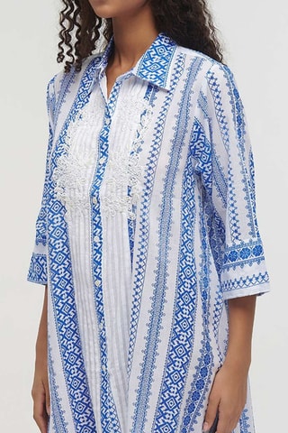 Abito a camicia - Bianco e blu