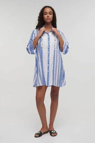Abito a camicia - Bianco e blu