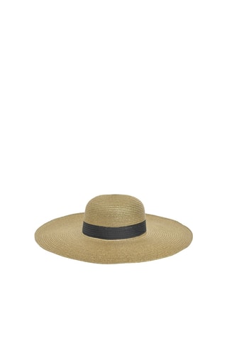 Cappello pamela in paglia - Nero e dorato