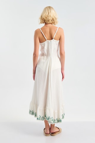 Abito midi - Bianco e verde