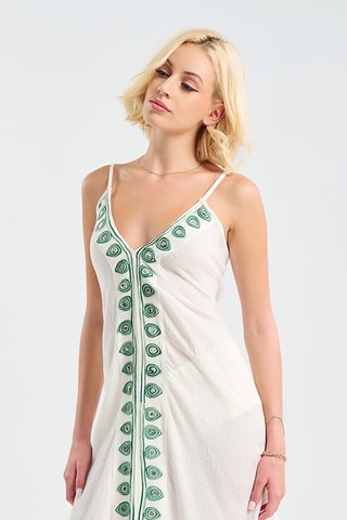 Abito midi - Bianco e verde