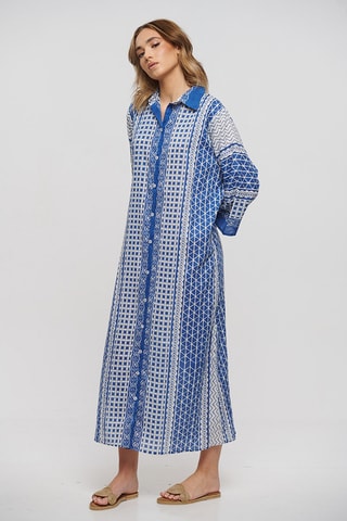 Abito a camicia - Bianco e blu