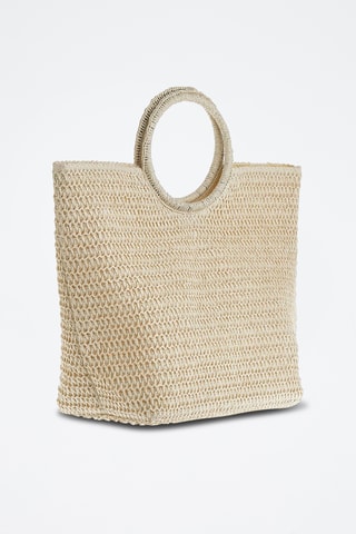 Borsa a mano in paglia - Ecrù