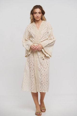 Kimono in sangallo - Beige