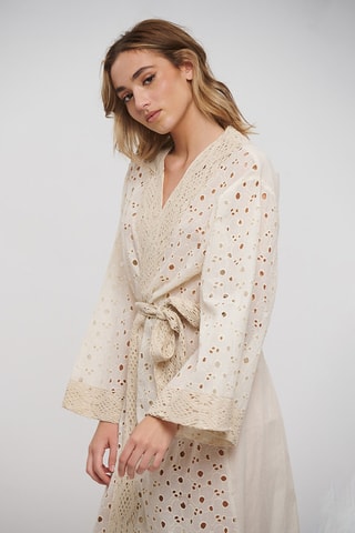 Kimono in sangallo - Beige