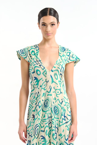 Abito lungo - Bianco e verde