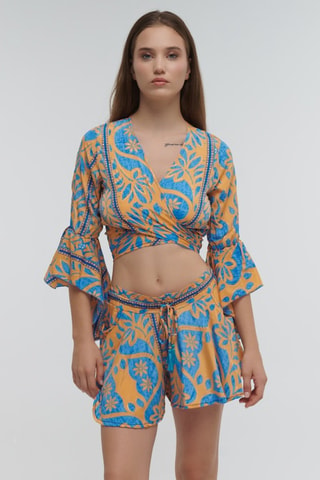 Crop top - Blu e arancione