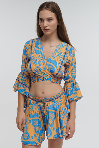 Crop top - Blu e arancione