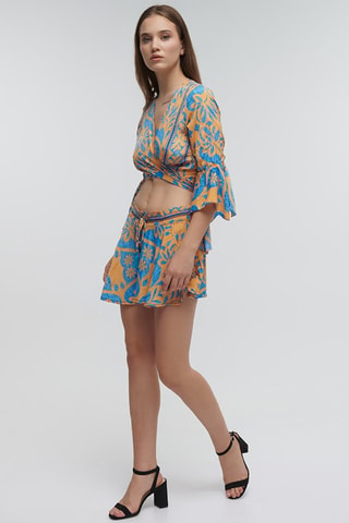 Crop top - Blu e arancione
