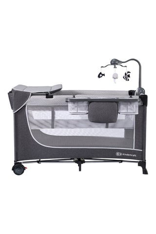 Lit bébé avec accessoires Leody - Dès la naissance - Jusqu'à 11 kg - Noir et gris