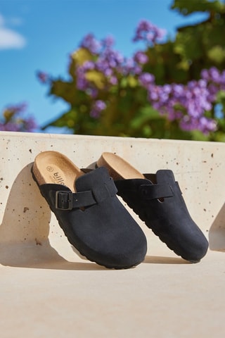 Nubuck Clogs Rosso Zwart