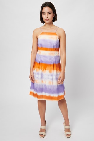 Vestido evasé - Harmont & Blaine - Blanco, naranja y violeta