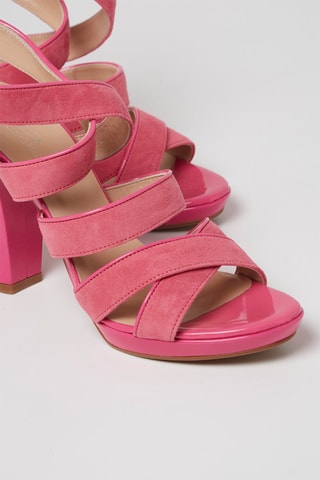 Sandalias de nobuk de tacón - Harmont & Blaine - Fucsia