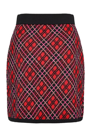 Falda de lana - Pinko - Blanco, negro y rojo