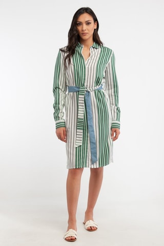 Vestido recto - Harmont & Blaine - Blanco, negro y verde