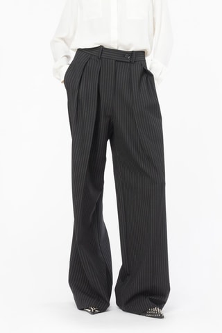 Pantalón wide leg de lana - Negro
