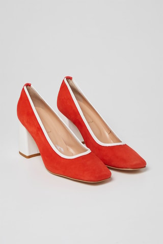 Zapatos de nobuk de tacón - Harmont & Blaine - Blanco y rojo