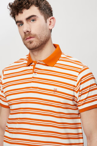 Polo - Harmont & Blaine Jeans - Blanco y naranja
