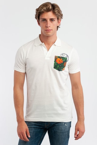 Polo - Harmont & Blaine Jeans - Blanco, naranja y verde