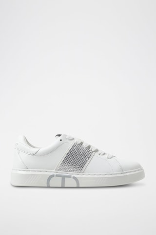 Zapatillas de piel - Blanco y gris