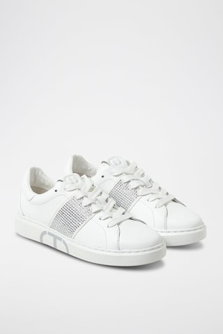 Zapatillas de piel - Blanco y gris