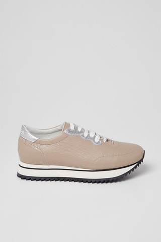 Zapatillas de piel - Harmont & Blaine - Beige y plateado