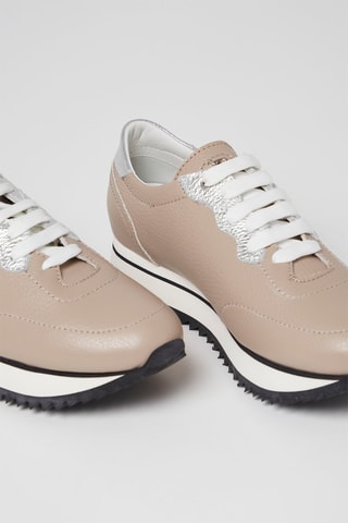 Zapatillas de piel - Harmont & Blaine - Beige y plateado