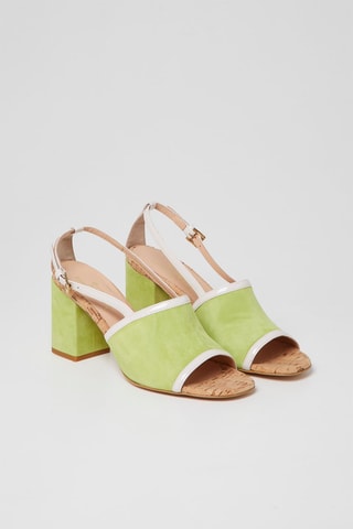 Sandalias de nobuk de tacón - Harmont & Blaine - Blanco y verde