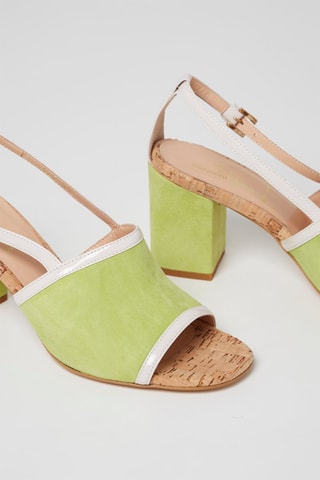 Sandalias de nobuk de tacón - Harmont & Blaine - Blanco y verde
