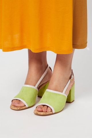Sandalias de nobuk de tacón - Harmont & Blaine - Blanco y verde