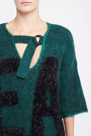 Jersey de mohair y lana - Negro y verde
