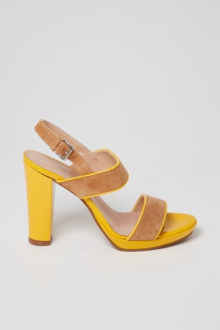 Sandalias de nobuk de tacón - Harmont & Blaine - Amarillo y marrón