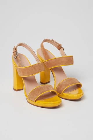 Sandalias de nobuk de tacón - Harmont & Blaine - Amarillo y marrón