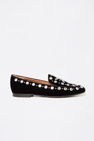Slippers de terciopelo - Plateado y negro
