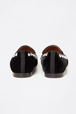 Slippers de terciopelo - Plateado y negro