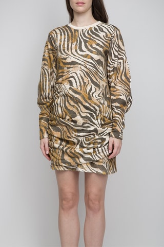 Vestido recto - Negro, beige y marrón