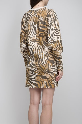 Vestido recto - Negro, beige y marrón