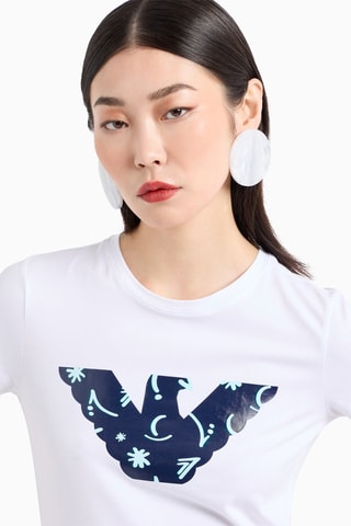 Camiseta - Blanco y azul