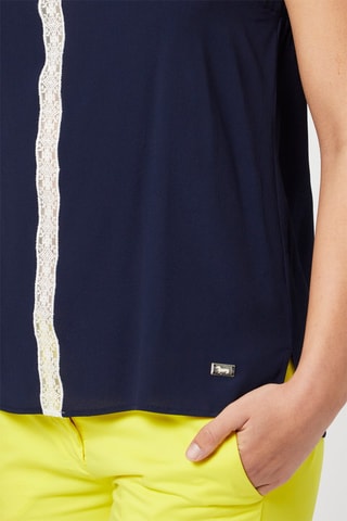Top de seda - Harmont & Blaine - Blanco y azul