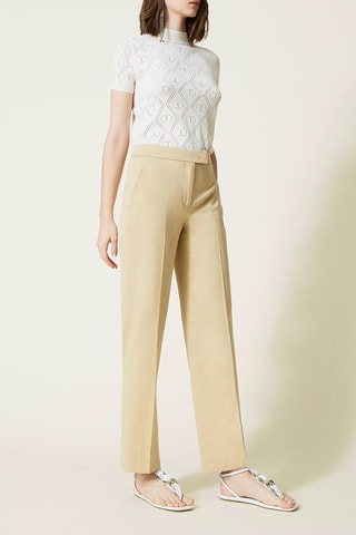 Pantalón wide leg - Blanco